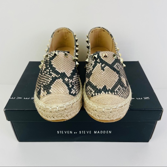 Steven by Steve Madden Billie Studded Espadrille Python Shoes Women’s Size 6 - Picture 4 of 10